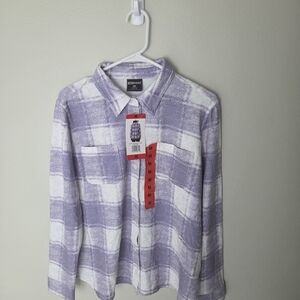 32 Degrees Lavender & White Plaid Button-Up Shirt